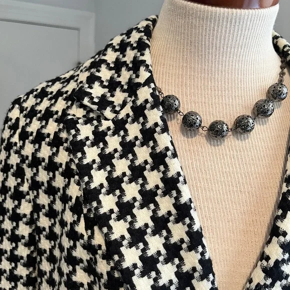 Black and White Blazer Houndstooth Blazer - Picture 2 of 9